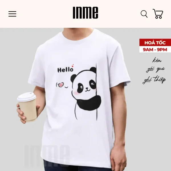 BST Gấu Trúc Hello _ Túi Canvas & Áo Thun Cotton _ INME Studio - Hình ảnh 5