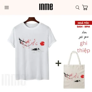 BST Núi Phú Sĩ Và Hoa Anh Đào _ Áo Thun Cotton & Túi Canvas _ INME Studio