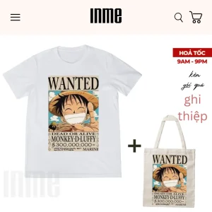 BST Luffy - Wanted _ Áo Thun Cotton & Túi Vải Canvas _ INME Studio
