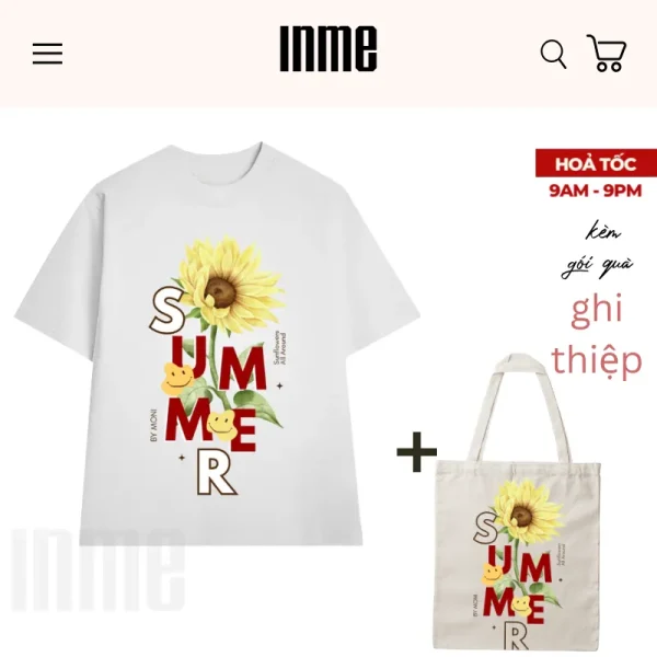 BST Summer _ Áo Thun Cotton và Túi Vải Canvas _ INME Studio