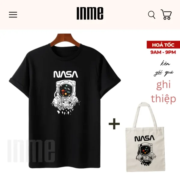 BST Nasa 03 _ Áo Thun Cotton & Túi Vải Canvas _ INME Studio