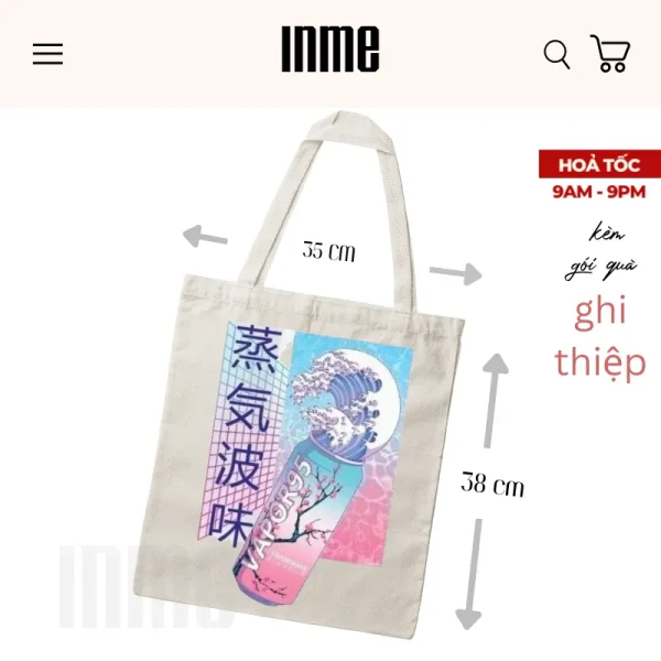 BST Đồ Uống Nhật Bản - Vapor95_ Áo Thun Cotton & Túi Vải Canvas _ INME Studio - Hình ảnh 5