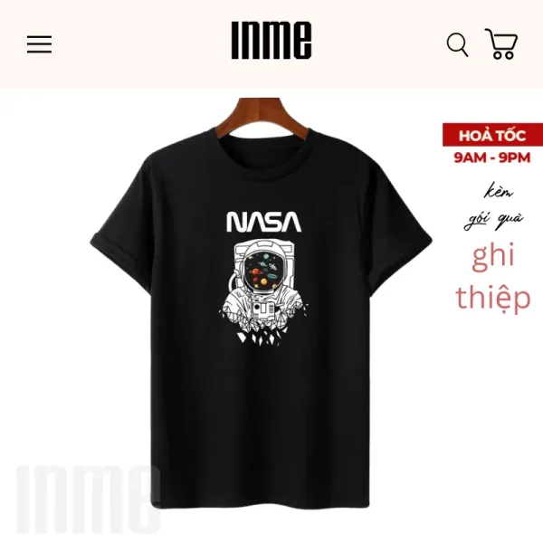 BST Nasa 03 _ Áo Thun Cotton & Túi Vải Canvas _ INME Studio - Hình ảnh 3