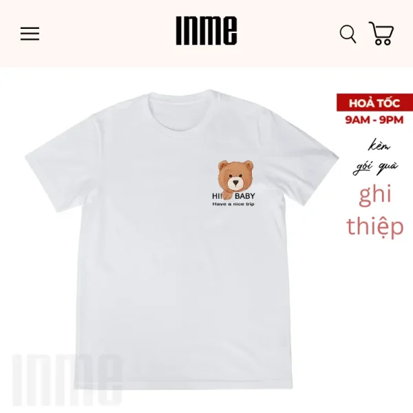 BST Áo Thun và Túi Canvas Mẫu Bear Hi Baby - INME Studio - Hình ảnh 5