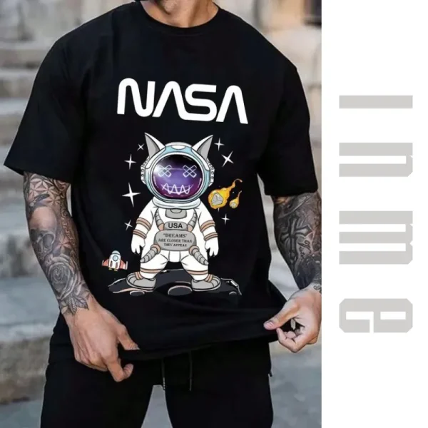 Áo Thun Unisex INME Họa Tiết NASA - Áo Form Rộng Nam Nữ, 100% Cotton - Hình ảnh 2