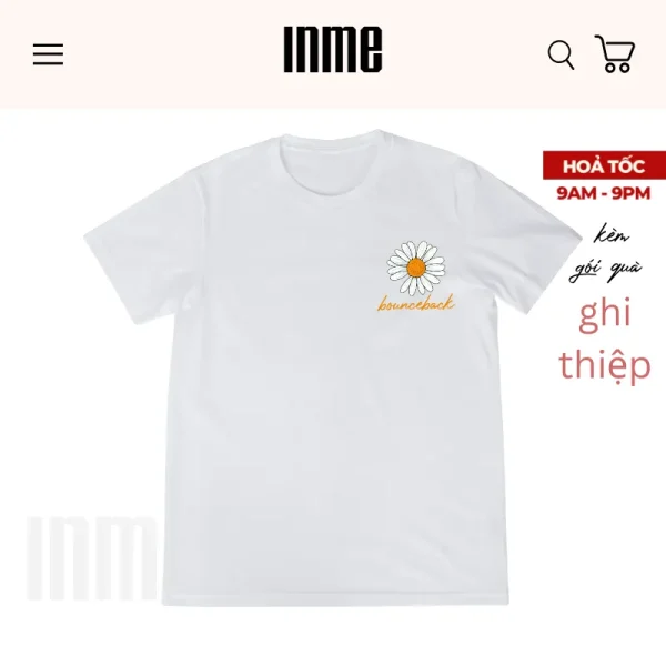 BST Bounceback Hoa Cúc Áo Thun Cotton và Túi Vải Canvas - INME Studio - Hình ảnh 3
