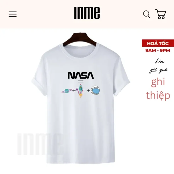BST Nasa 02 _ Áo Thun Cotton & Túi Vải Canvas _ INME Studio - Hình ảnh 3