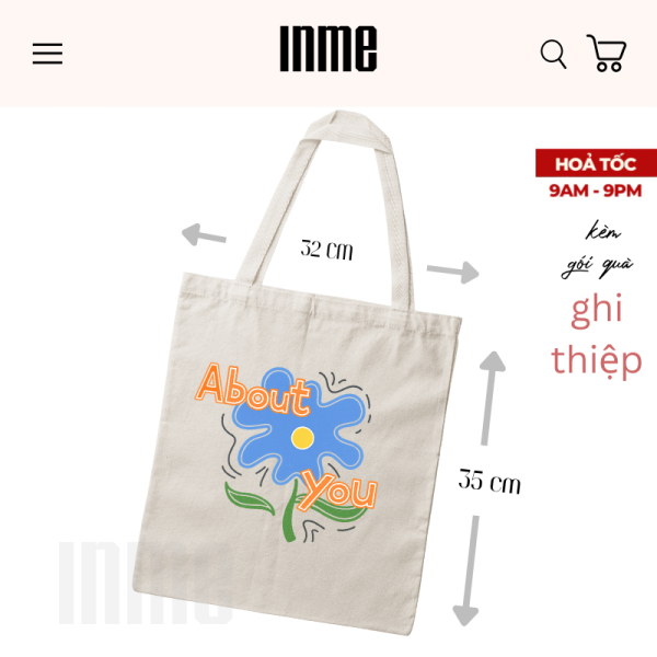 BST Áo Thun Và túi Canvas Họa Tiết About You - INME Studio - Hình ảnh 4