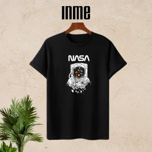 Áo Thun Unisex INME Họa Tiết NASA - Áo Form Rộng Nam Nữ, 100% Cotton