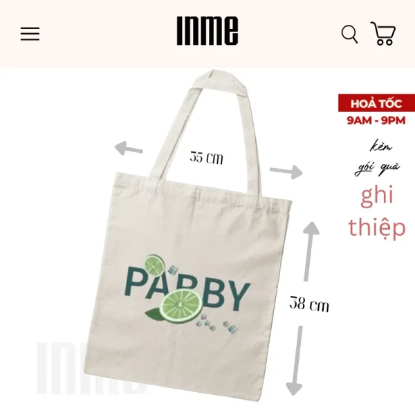 BST Lime _ Áo Thun Cotton & Túi Vải Canvas _ INME Studio - Hình ảnh 5