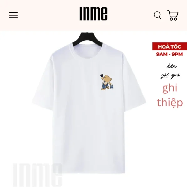BST Áo Thun và Túi Canvas Mẫu Gấu Họa Sĩ – INME Studio - Hình ảnh 3