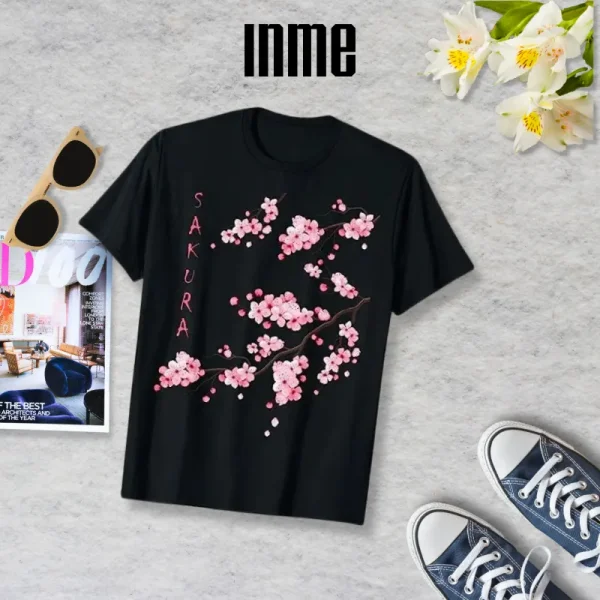 Áo thun cotton hoạ tiết Hoa Anh Đào phong cách Japan – Áo thun INME - Hình ảnh 5