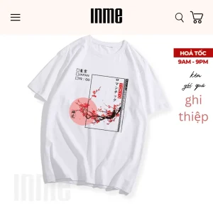 Áo thun cotton hoạ tiết Hoa Anh Đào phong cách Japan – Áo thun INME
