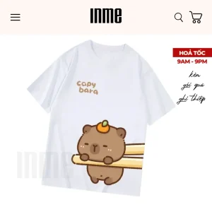 Áo Thun Unisex INME CAPYBARA Form Rộng Cổ Tròn 100% Cotton