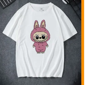Áo thun cotton màu trắng Labubu – Áo thun INME