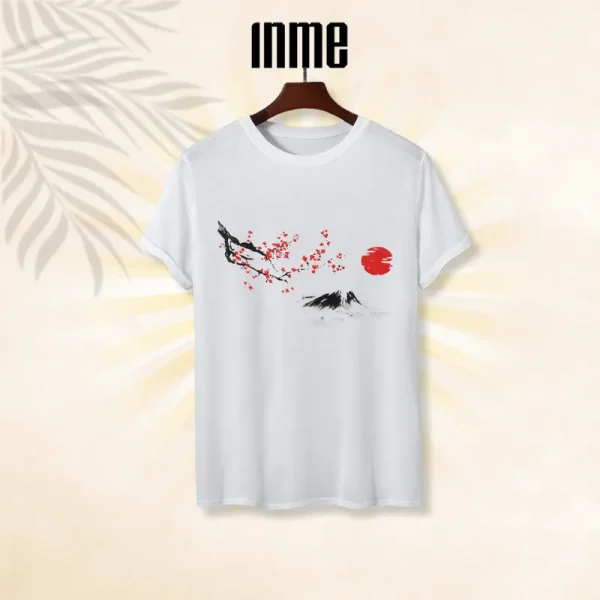 Áo Thun Unisex INME Họa Tiết Núi Phú Sĩ Phong Cách Japan 100% Cotton - Hình ảnh 2