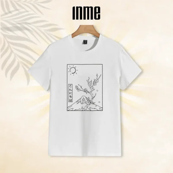 Áo Thun Unisex INME Họa Tiết Núi Phú Sĩ Phong Cách Japan 100% Cotton - Hình ảnh 3