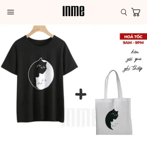 INME Studio - BST BOTH CAT Áo Thun 100% Cotton và Túi Vải Canvas